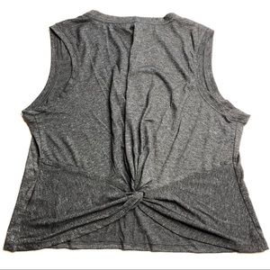 Athleta Twist Back Muscle Tank Heather Grey Black